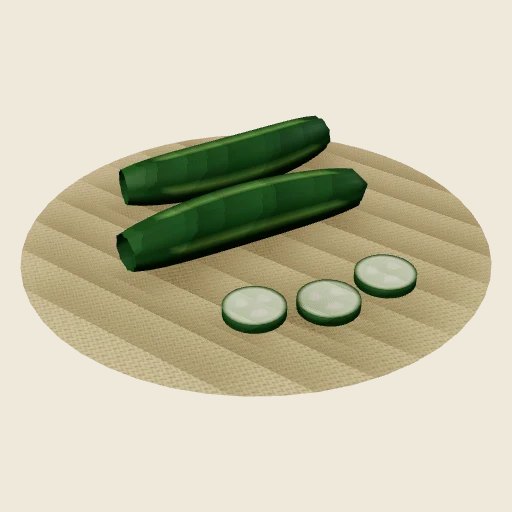 The produce of cucumber, pictured in Qimo Farm World.