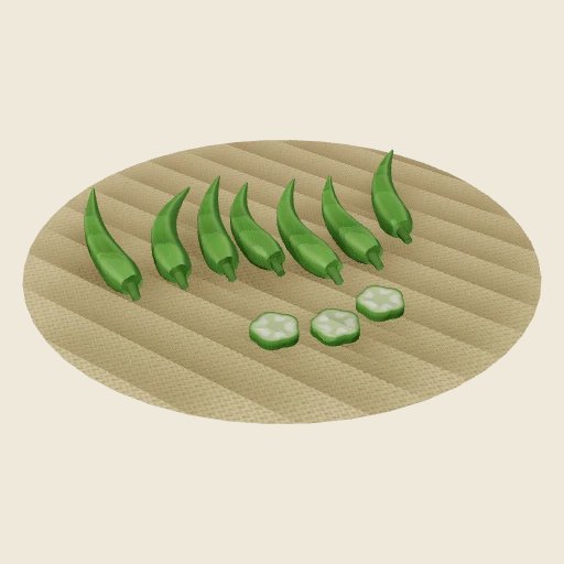 The produce of okra, pictured in Qimo Farm World.
